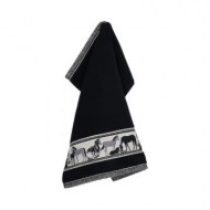 Handdoek - Paarden - Zwart